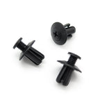 Screw Fit Plastic Rivet, 8mm Hole, 18mm Collar, Black