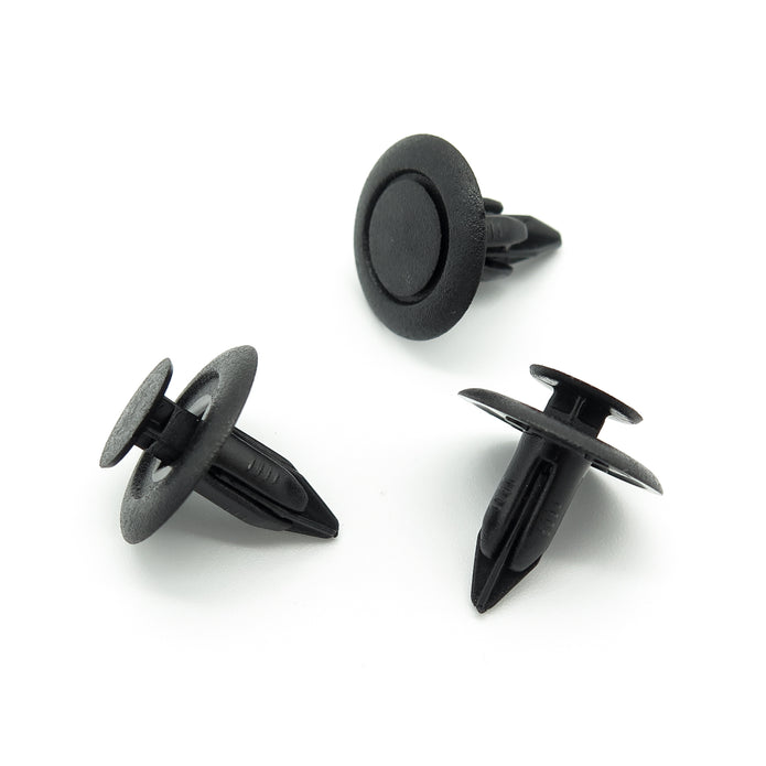 Push Fit Plastic Rivet, 6mm Hole, 18mm Collar, Black
