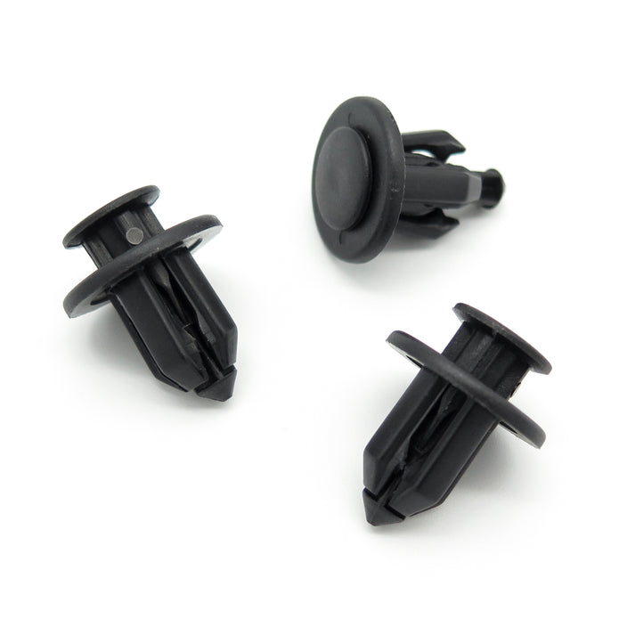 Push Fit Plastic Rivet, 12mm Hole, 22mm Collar, Black