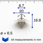 Exterior Moulding Clip, Grey - image 2
