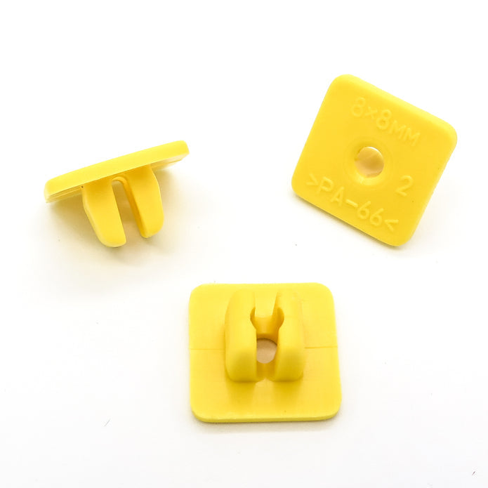 Plastic Grommet Screw Mount, 8x8mm Hole, Yellow