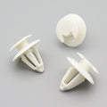 Interior Trim Clip, 8mm Hole, White with Crescent Head