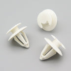Interior Trim Clip, 8mm Hole, White with Crescent Head