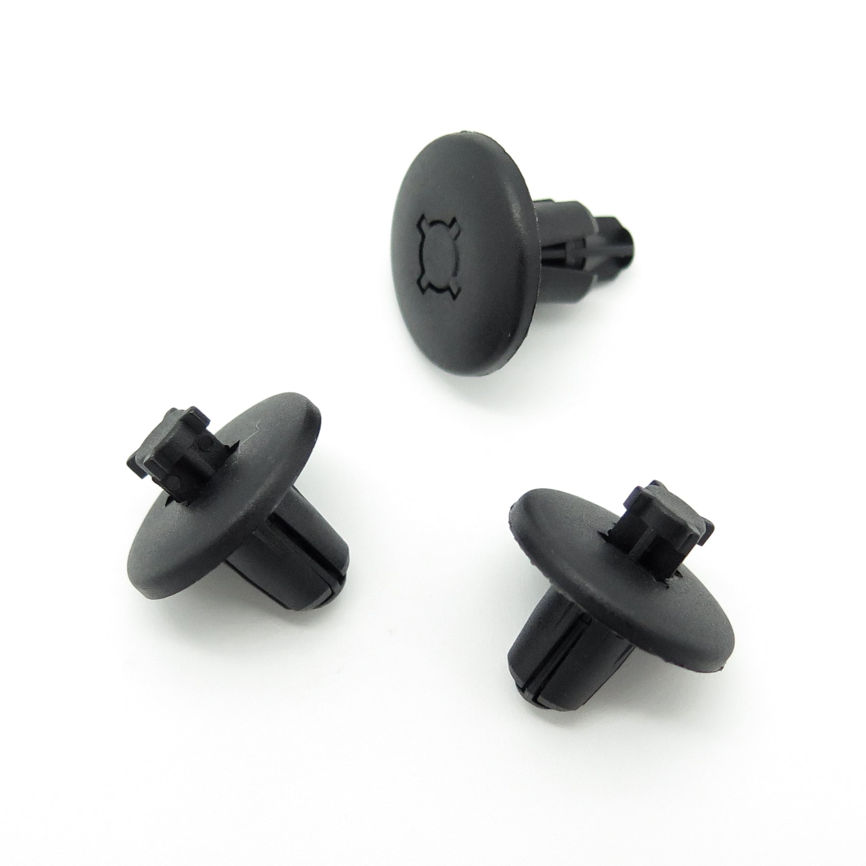 Push Fit Plastic Rivet, 8mm Hole, 20mm Collar, Black