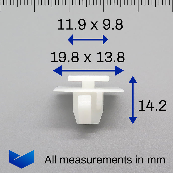 Exterior Side Moulding & Trim Clip, White with Foam Seal - image 2
