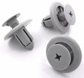 Push Fit Plastic Rivet, 8mm Hole, 20mm Collar, Grey, Easy Release