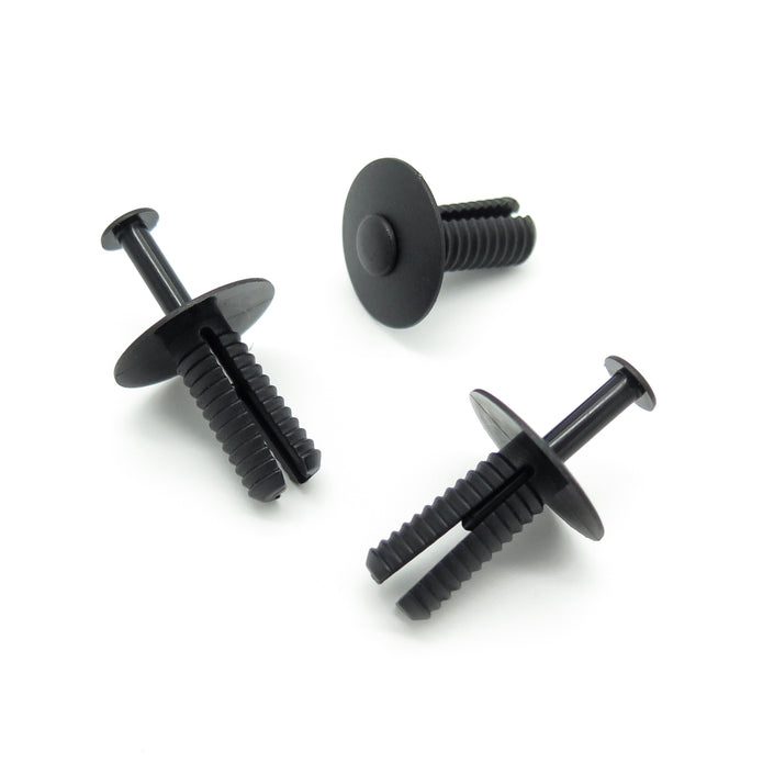 Push Fit Plastic Rivet, 8mm Hole, 22mm Collar, Black