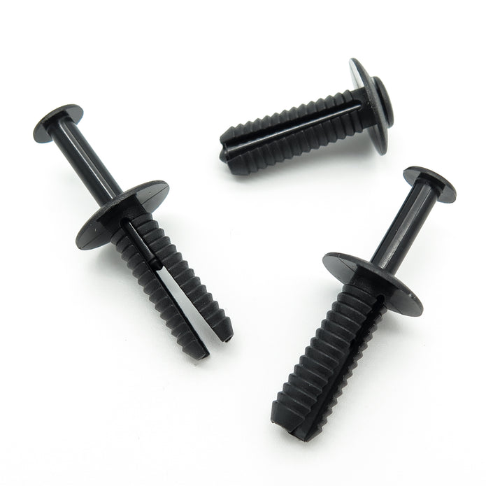Push Fit Plastic Rivet, 6mm Hole, 15mm Collar, Black