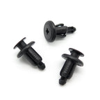 Push Fit Plastic Rivet, 6.5mm Hole, 12mm Collar, Black, Easy Release