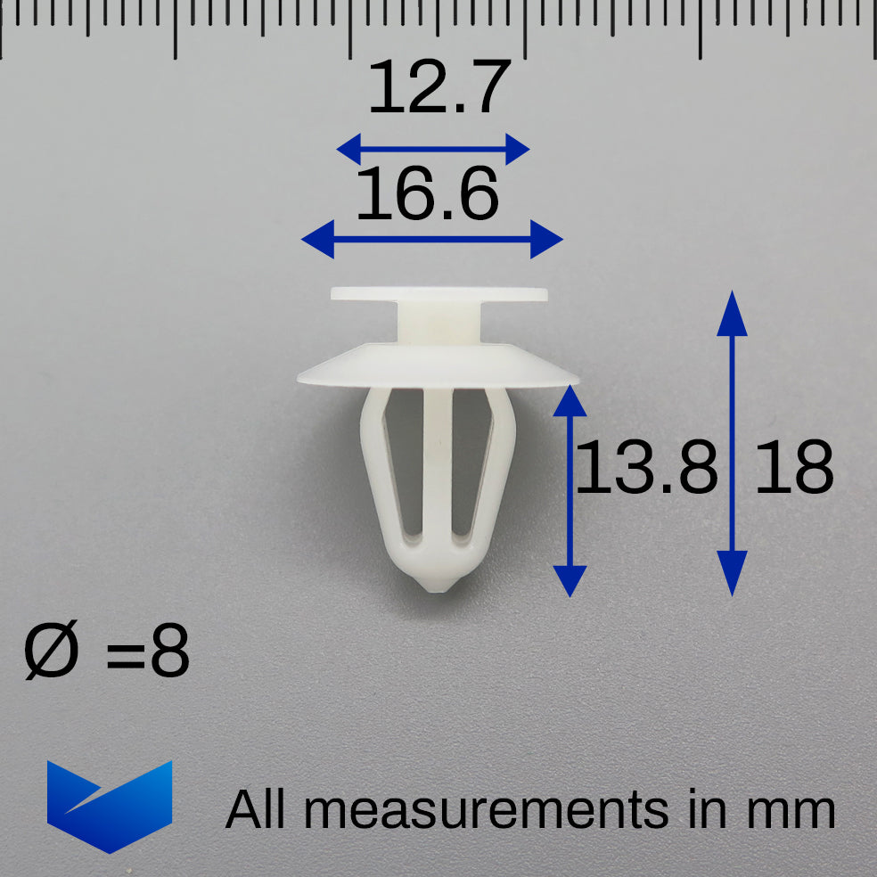 Interior Door Card Mounting Clip,  White - image 2