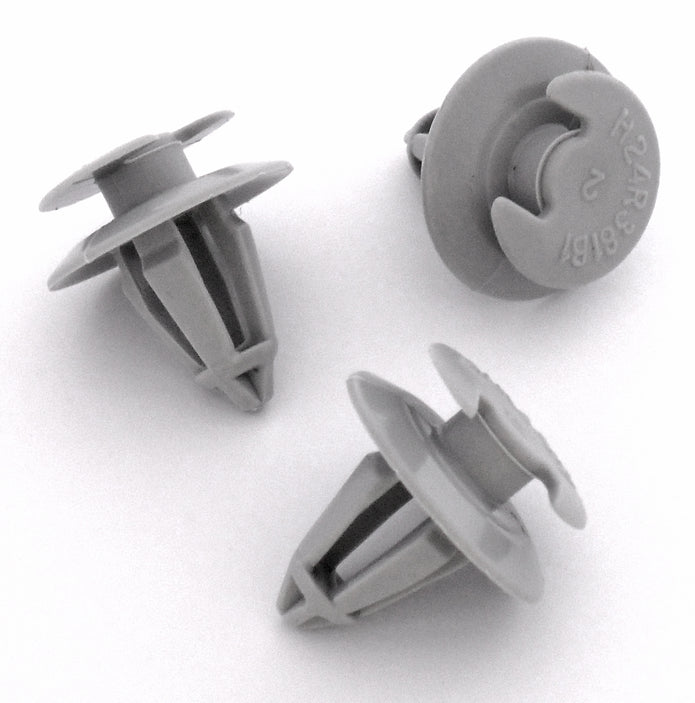 Interior Trim Panel Clip, 8mm Hole, Grey