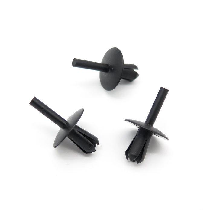 Push Fit Plastic Rivet, 5mm Hole, 16mm Collar, Black