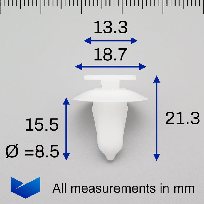 Interior Trim Panel Clip, White - image 2