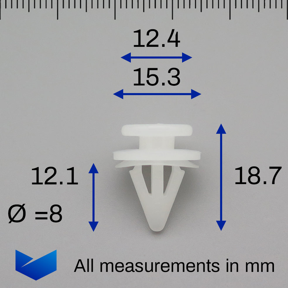 Interior Trim Clip, White - image 2