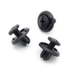 Screw Fit Plastic Rivet, 8mm Hole, 20mm Collar, Black, Type A
