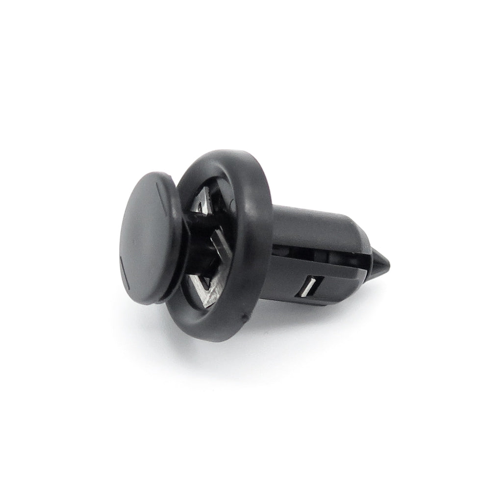 Push Fit Plastic Rivet, 10mm Hole, 20mm Collar, Metal Insert- Long, Black - image 3