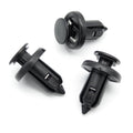 Push Fit Plastic Rivet, 10mm Hole, 20mm Collar, Metal Insert- Long, Black