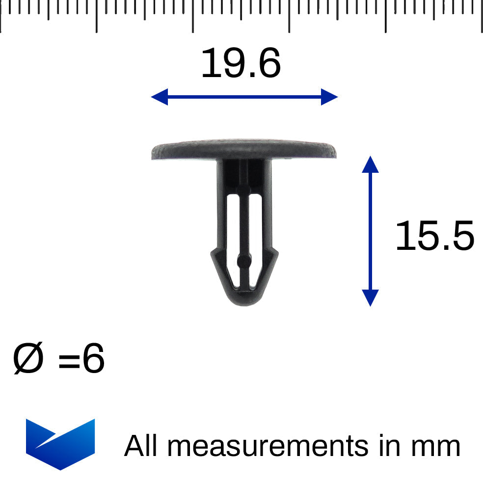 Insert Clip, 6mm Hole, Black - image 2