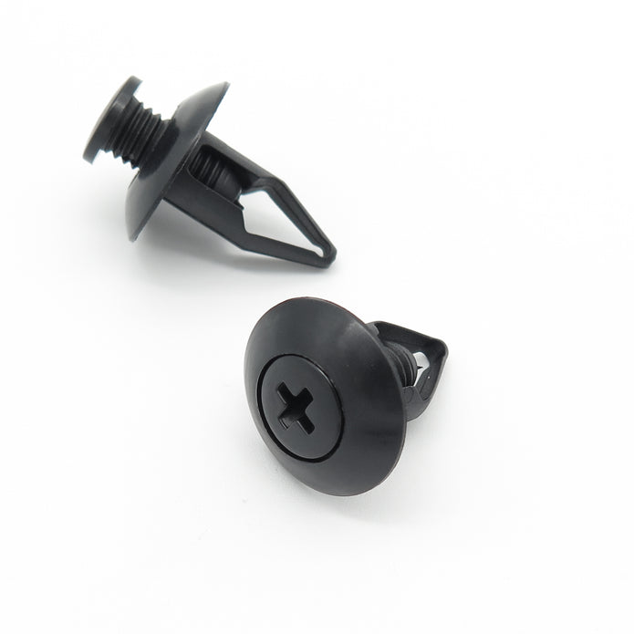 Screw Fit Plastic Rivet, 8mm Hole, 19mm Collar, Black - image 3
