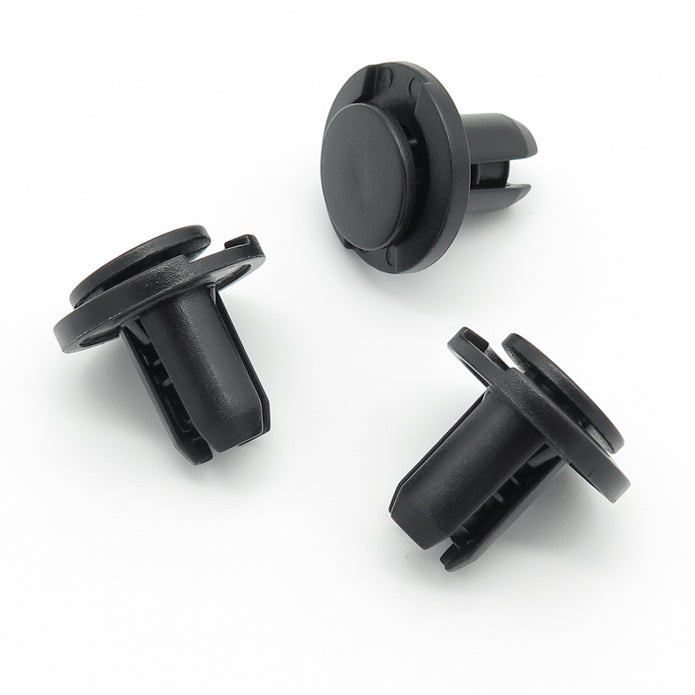 Push Fit Plastic Rivet, 10mm Hole, 20mm Collar, Black, Type