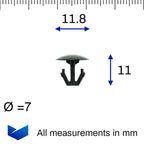 Rubber Weatherstrip Seal Clip, Black - image 2