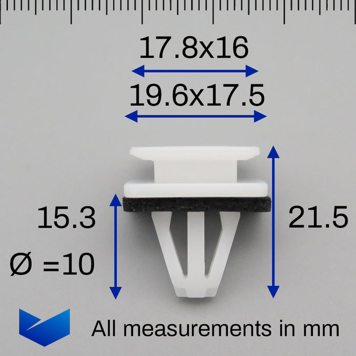 Side Skirt Clip, White with Washer - image 2