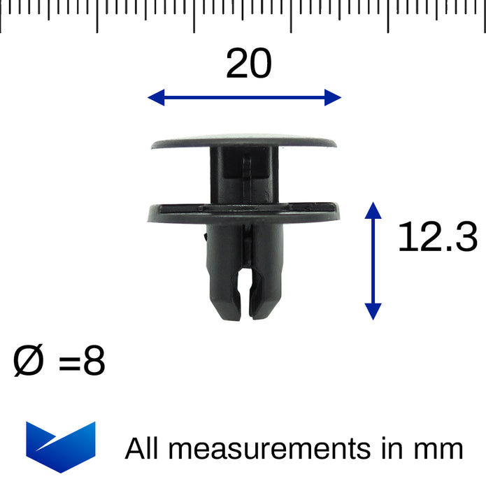 Push Fit Plastic Rivet, Black - image 2