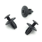 Screw Fit Plastic Rivet, 6mm Hole, 15mm Collar, Black