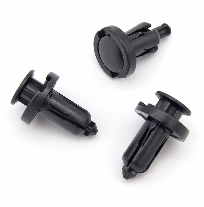 Push Fit Plastic Rivet, 10mm Hole, 20mm Head, Black
