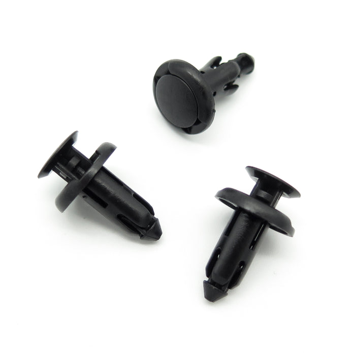 Push Fit Plastic Rivet, 8mm Hole, 18mm Collar, Black