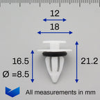 Plastic Fastener, Moulding Clip, White - image 2