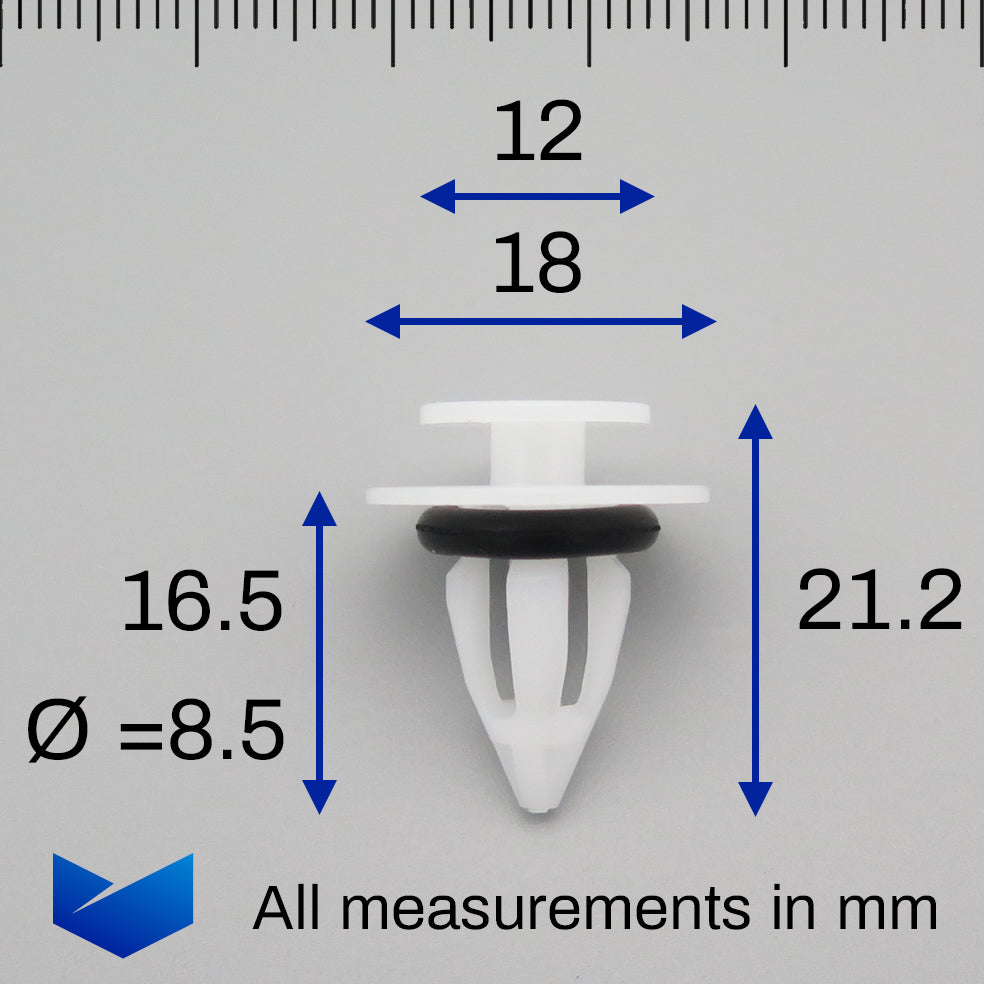 Plastic Fastener, Moulding Clip, White - image 2