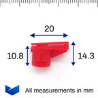 Plastic Fastener, Angled Grommet, Red - image 2