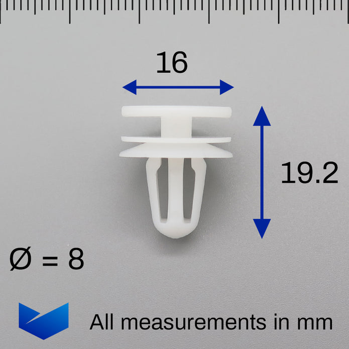 Door Card Panel Clip, White - image 2
