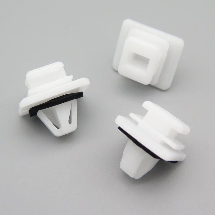 Plastic Trim & Moulding Clip, White with Washer