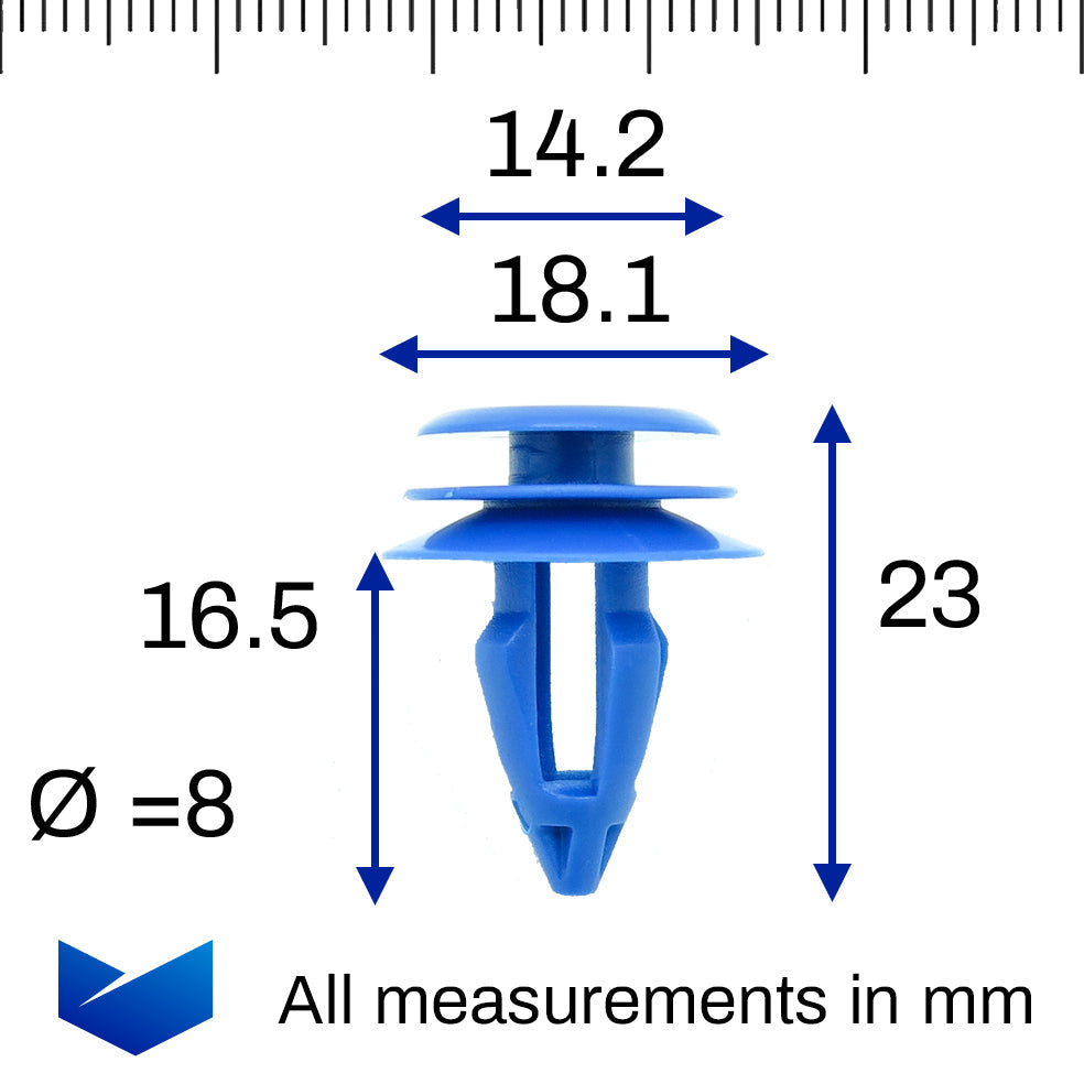 Plastic Fastener, Trim & Moulding Clip, Blue - image 2