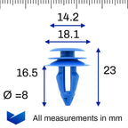 Plastic Fastener, Trim & Moulding Clip, Blue - image 2