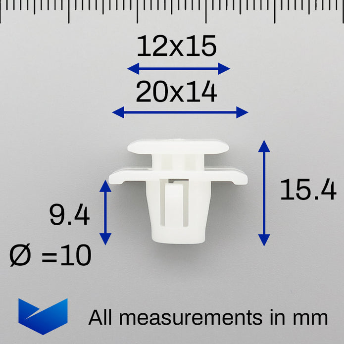 Plastic Fastener, Trim & Moulding Clip, White - image 2