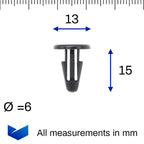 Plastic Fastener, Cowl & Seal Trim Clip - image 2