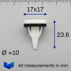 Plastic Fastener, Sill Mouldings & Sideskirts, White - image 2