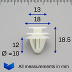 Plastic Fastener for Trim Mouldings, White - image 2