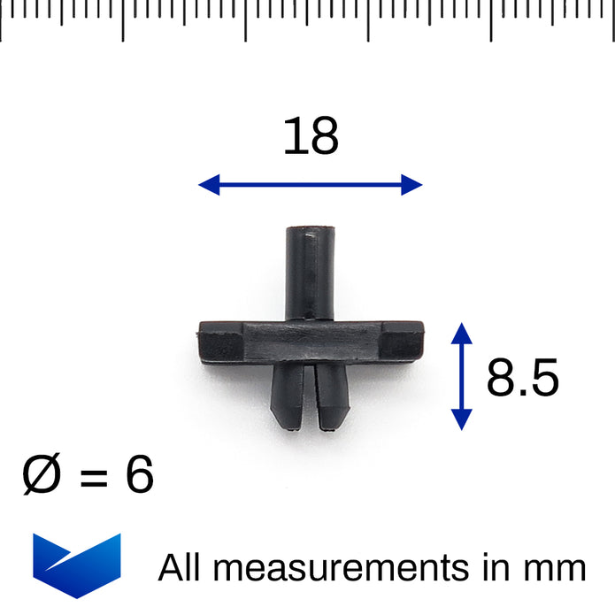 Plastic Fastener, Trim Moulding Clip, Black - image 2