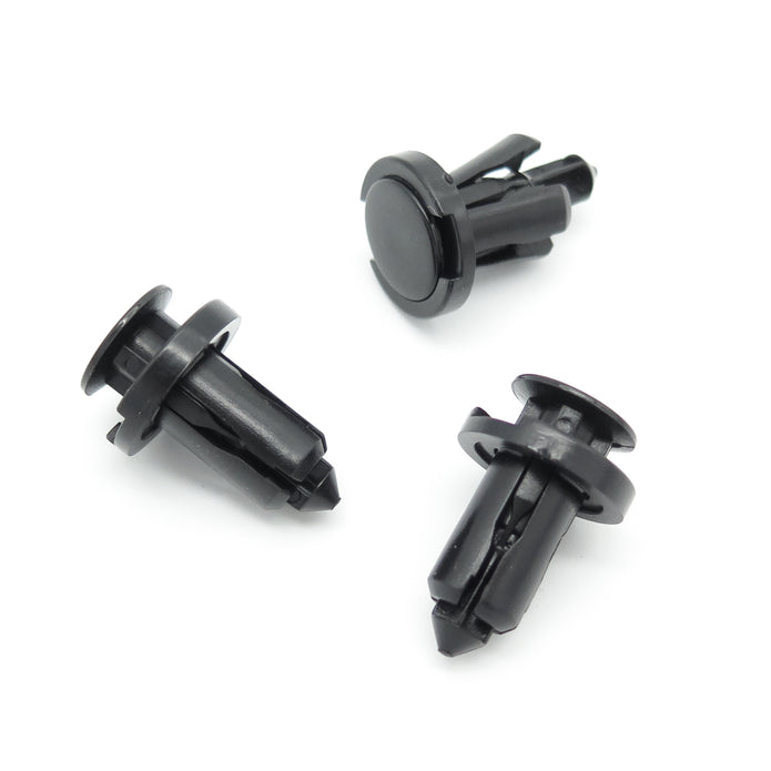 Plastic Fastener, Push Fit Plastic Rivet, 10mm Hole, 18mm Collar, Black