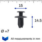 Screw Fit Plastic Trim Clip, Black - image 2