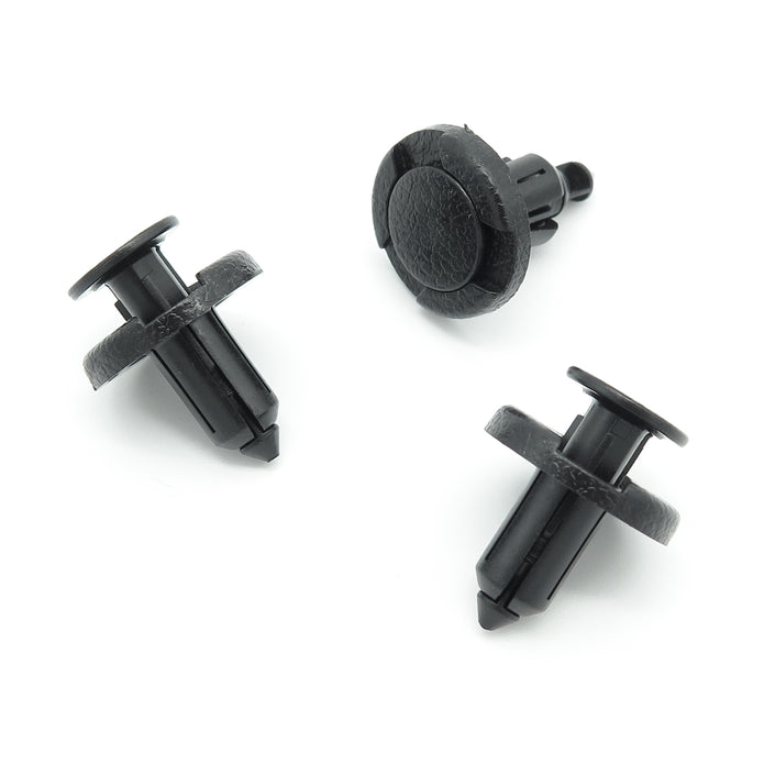 Push Fit Plastic Trim Clip, 8mm Hole, Black