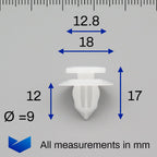 Trim Panel Clip, White - image 2