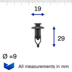 Push Fit Trim Clip, Black - image 2