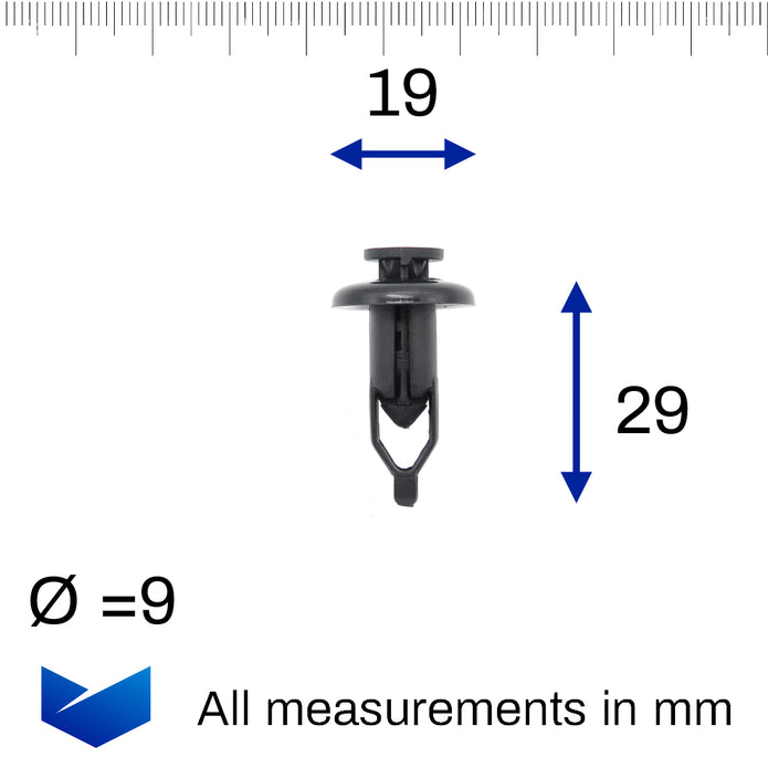 Push Fit Trim Clip, Black - image 2