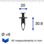 Screw Fit Trim Panel Clip, Black - image 2