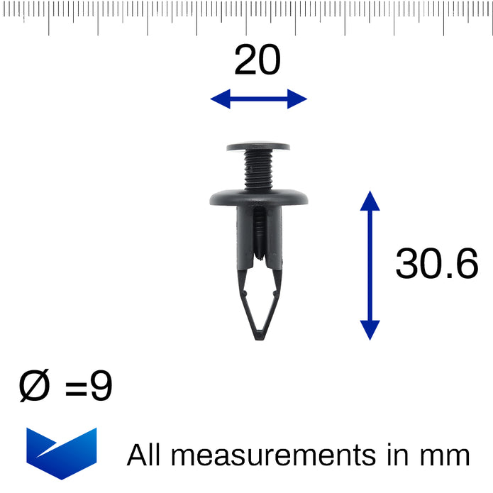 Screw Fit Trim Panel Clip, Black - image 2